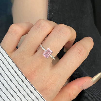 [LuckyStar]2.0 Carat Dazzling Sparkling Radiant Cut Party Ring