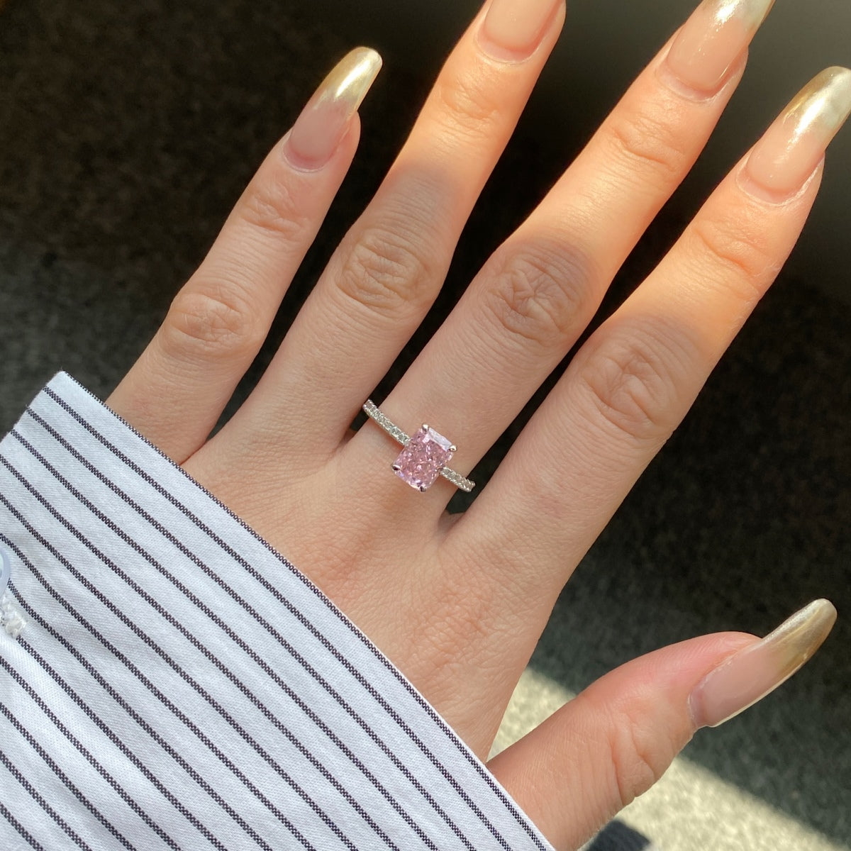 [LuckyStar]2.0 Carat Dazzling Sparkling Radiant Cut Party Ring
