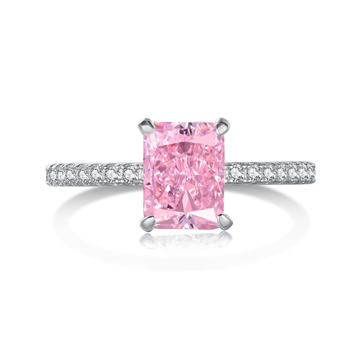[LuckyStar]2.0 Carat Dazzling Sparkling Radiant Cut Party Ring