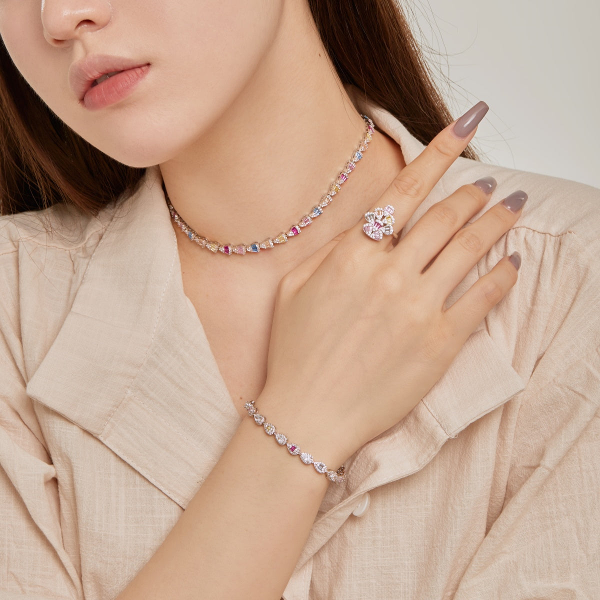 [LuckyStar]Radiant Colorful Rainbow Necklace