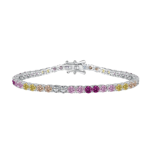 [LuckyStar]Radiant Colorful Round Cut Tennis Bracelet