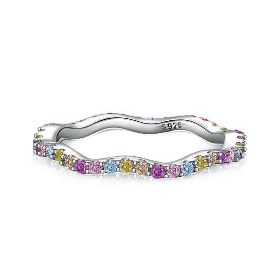 [LuckyStar]Dainty Colorful Round Cut Party Ring