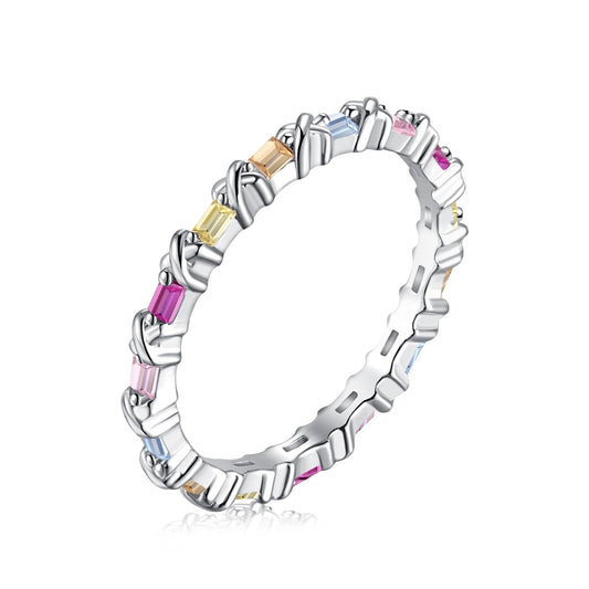 [LuckyStar]Charming Colorful Round Cut Daily Ring