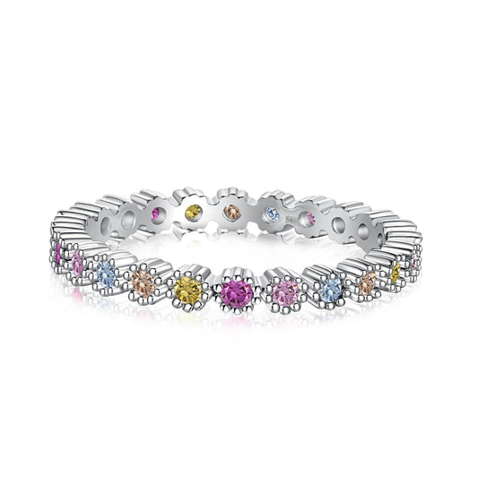 [LuckyStar]Exquisite Colorful Round Cut Party Ring