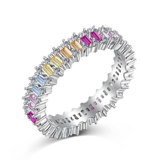 [LuckyStar]Splashy Ornate Emerald Cut Cocktail Ring