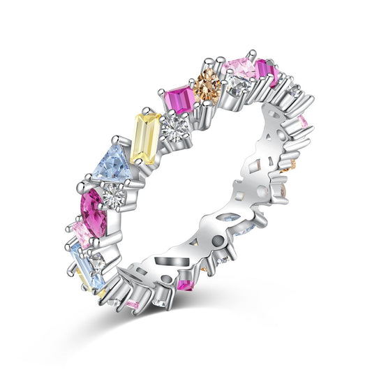 [LuckyStar]Dazzling Polychromatic Multi cut Daily Ring