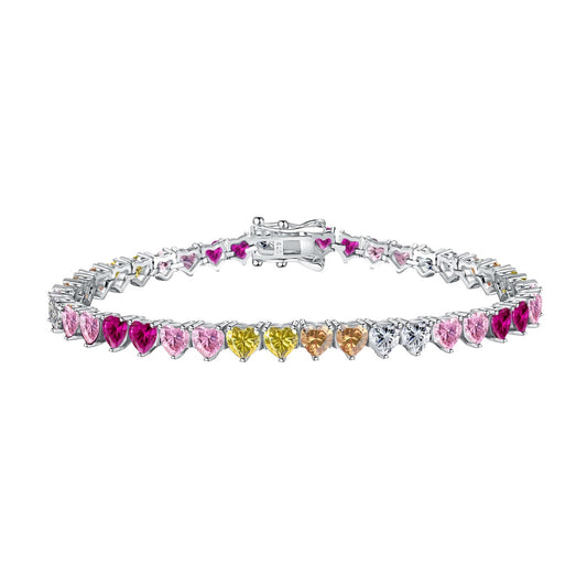 [LuckyStar]Luxurious Colorful Romantic Heart Shape Lover Bracelet
