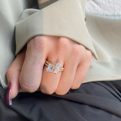 [LuckyStar]2.0 Carat Scintillating Ornate Radiant Cut Party Ring