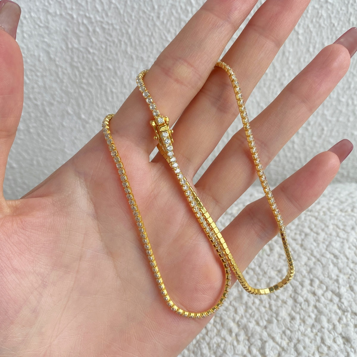 [LuckyStar]Delicate Round Shape Tennis Necklace