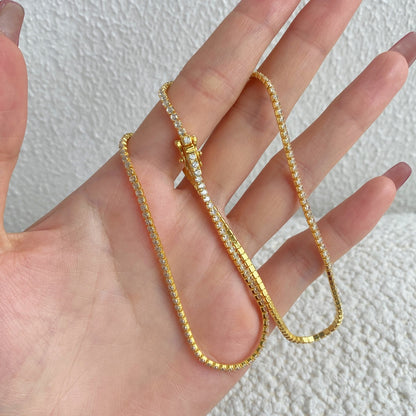 [LuckyStar]Delicate Round Shape Tennis Necklace