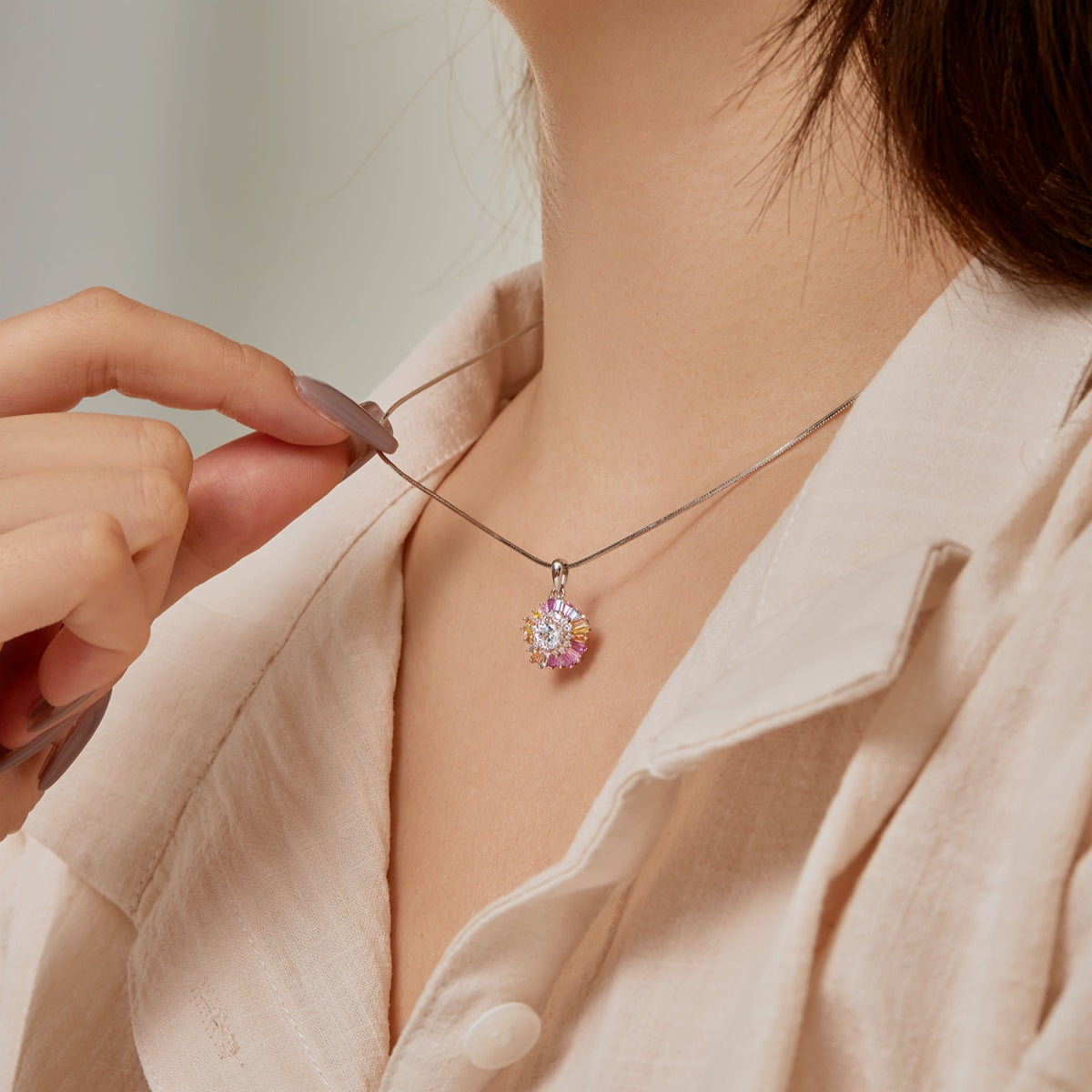 [LuckyStar]Charming Flower Colorful Necklace