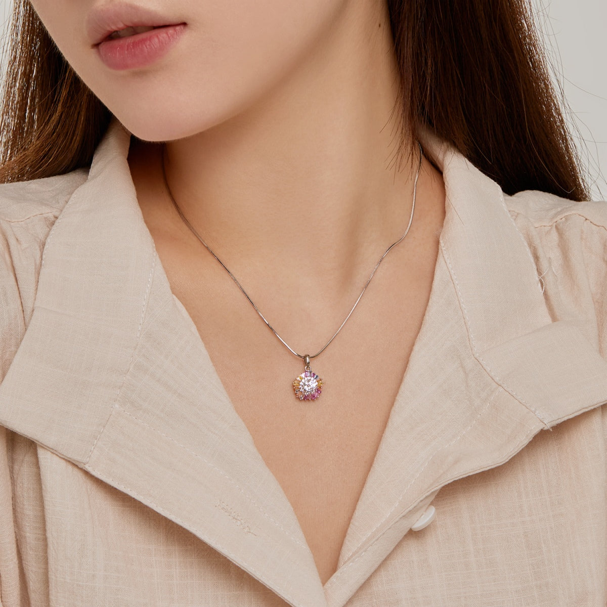 [LuckyStar]Charming Flower Colorful Necklace