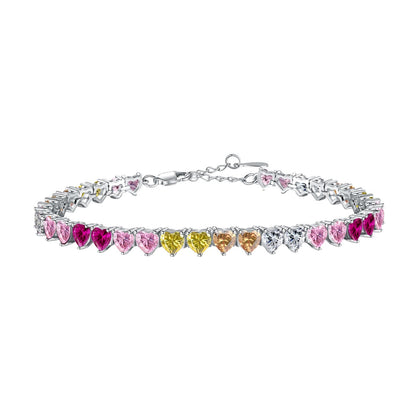[LuckyStar]Luxurious Colorful Romantic Heart Shape Lover Bracelet