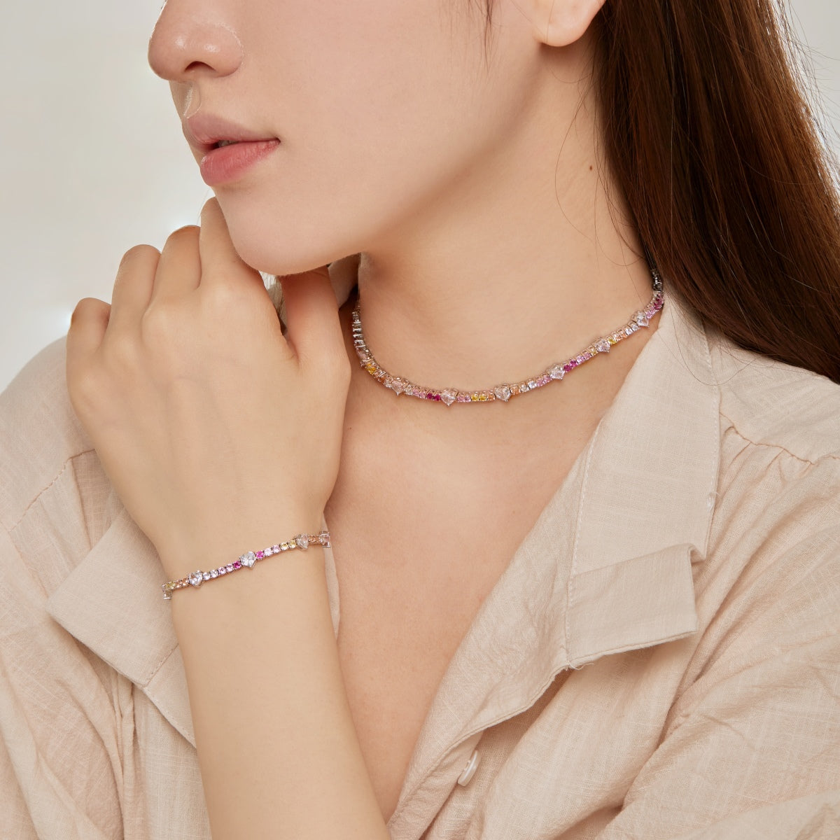 [LuckyStar]Delicate Romantic Heart Shape Lover Bracelet