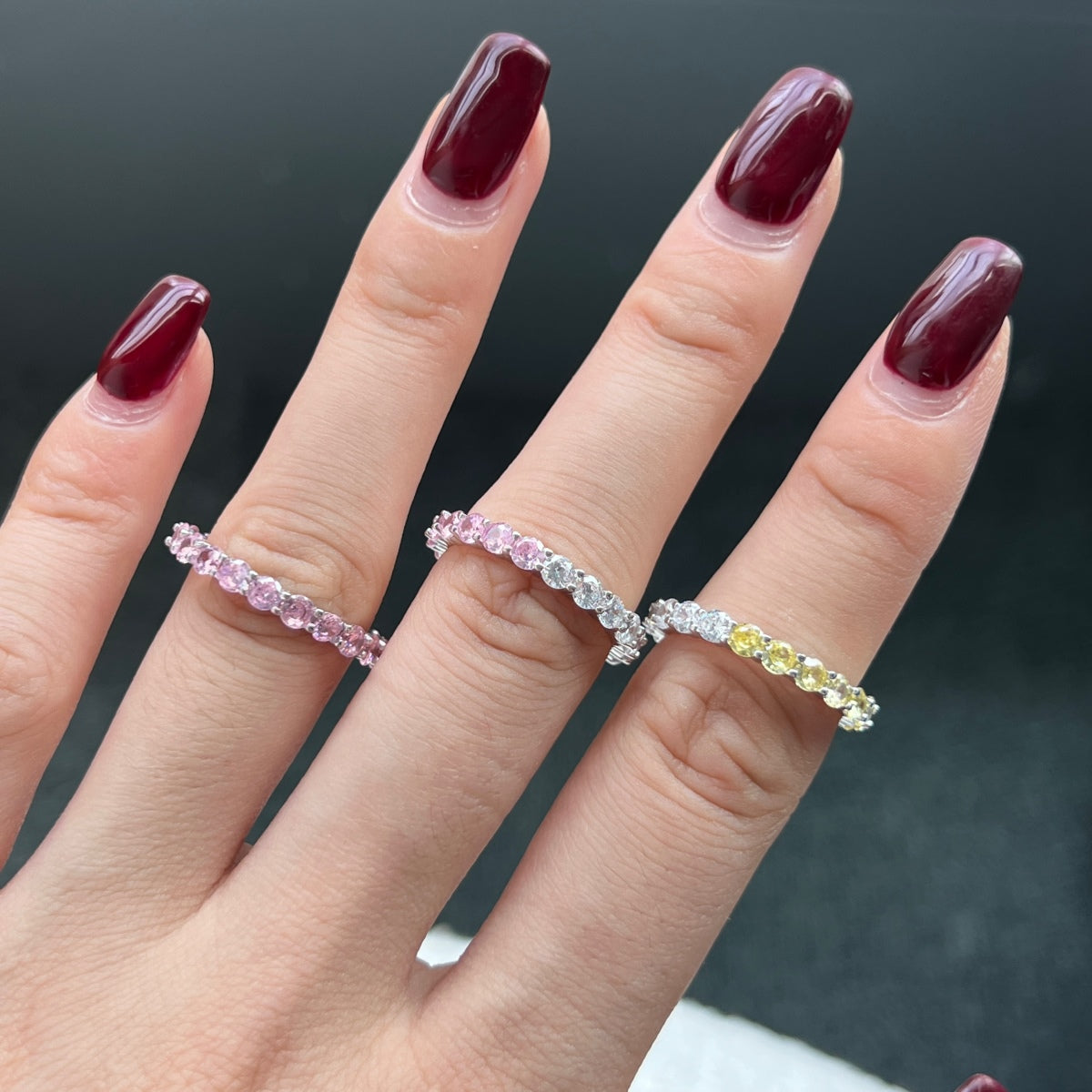 [LuckyStar]Sparkling Round Cut Tennis Ring