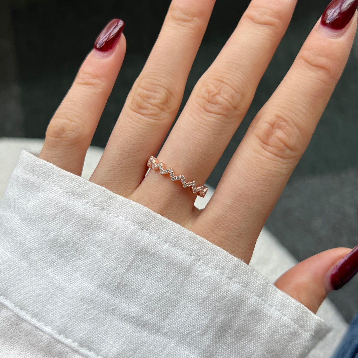 [LuckyStar]Delicate Enchanting Wave Shape Daily Ring