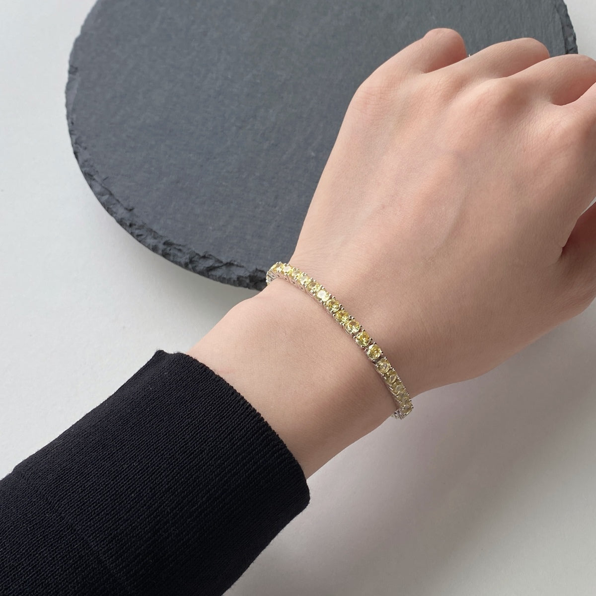 [LuckyStar]Ornate Dazzling Round Cut Tennis Bracelet