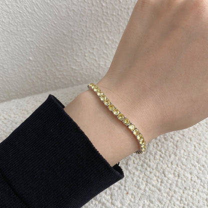[LuckyStar]Ornate Dazzling Round Cut Tennis Bracelet