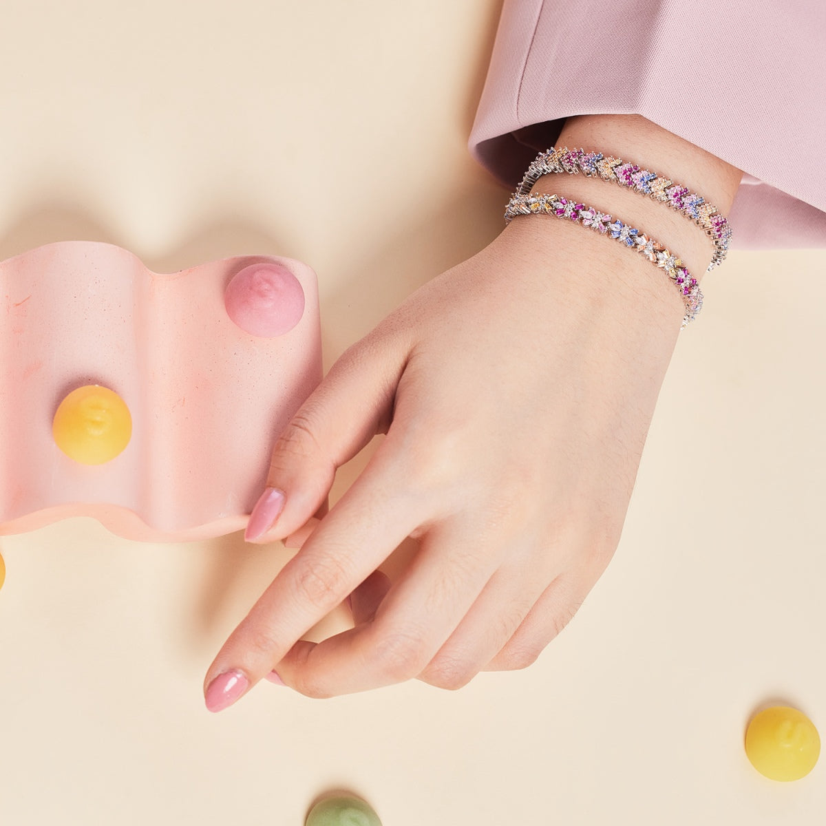 [LuckyStar]Ornate Sparkling Round Cut Party Bracelet