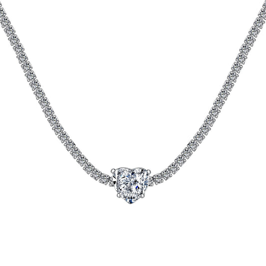 [LuckyStar]2.0 Carat Sparkling Tennis Heart Cut Necklace