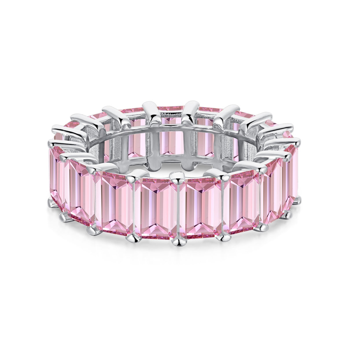 [LuckyStar]0.75 Carat Elegant Emerald Cut Tennis Ring