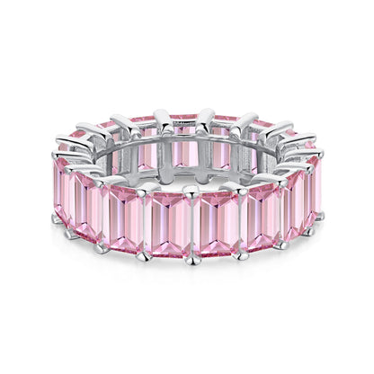 [LuckyStar]0.75 Carat Elegant Emerald Cut Tennis Ring