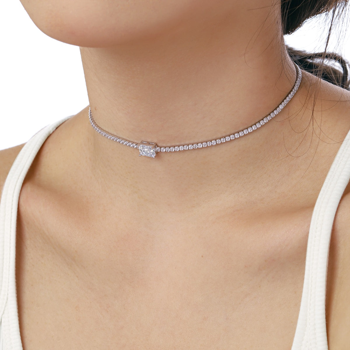 [LuckyStar]2.0 carat Ornate Emerald Cut Necklace
