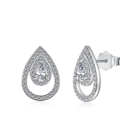 [LuckyStar]Sparkling Delicate Water Drop Shape Daily Earrings