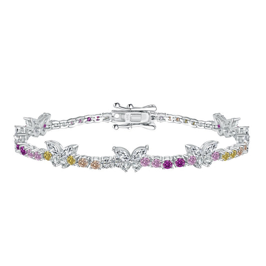 [LuckyStar]Ornate Colorful Butterfly Shape Round Cut Daily Bracelet