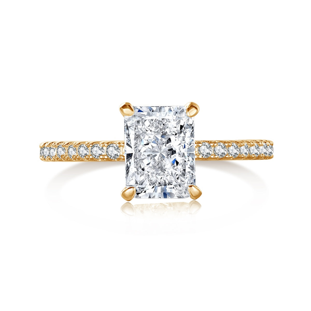 [LuckyStar]2.0 Carat Dazzling Sparkling Radiant Cut Party Ring