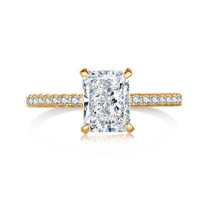 [LuckyStar]2.0 Carat Dazzling Sparkling Radiant Cut Party Ring