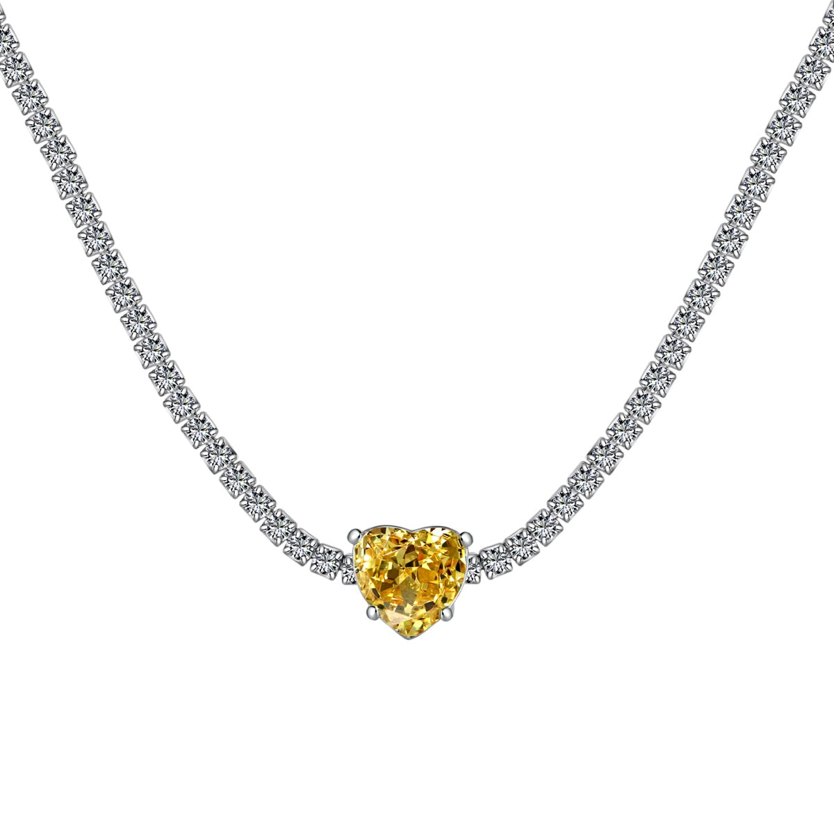 [LuckyStar]2.0 Carat Sparkling Tennis Heart Cut Necklace