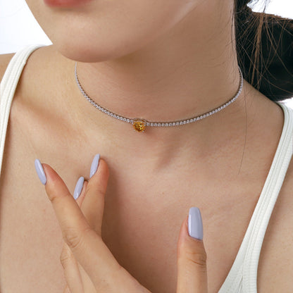 [LuckyStar]2.0 Carat Sparkling Tennis Heart Cut Necklace