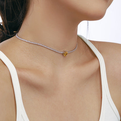 [LuckyStar]2.0 Carat Sparkling Tennis Heart Cut Necklace