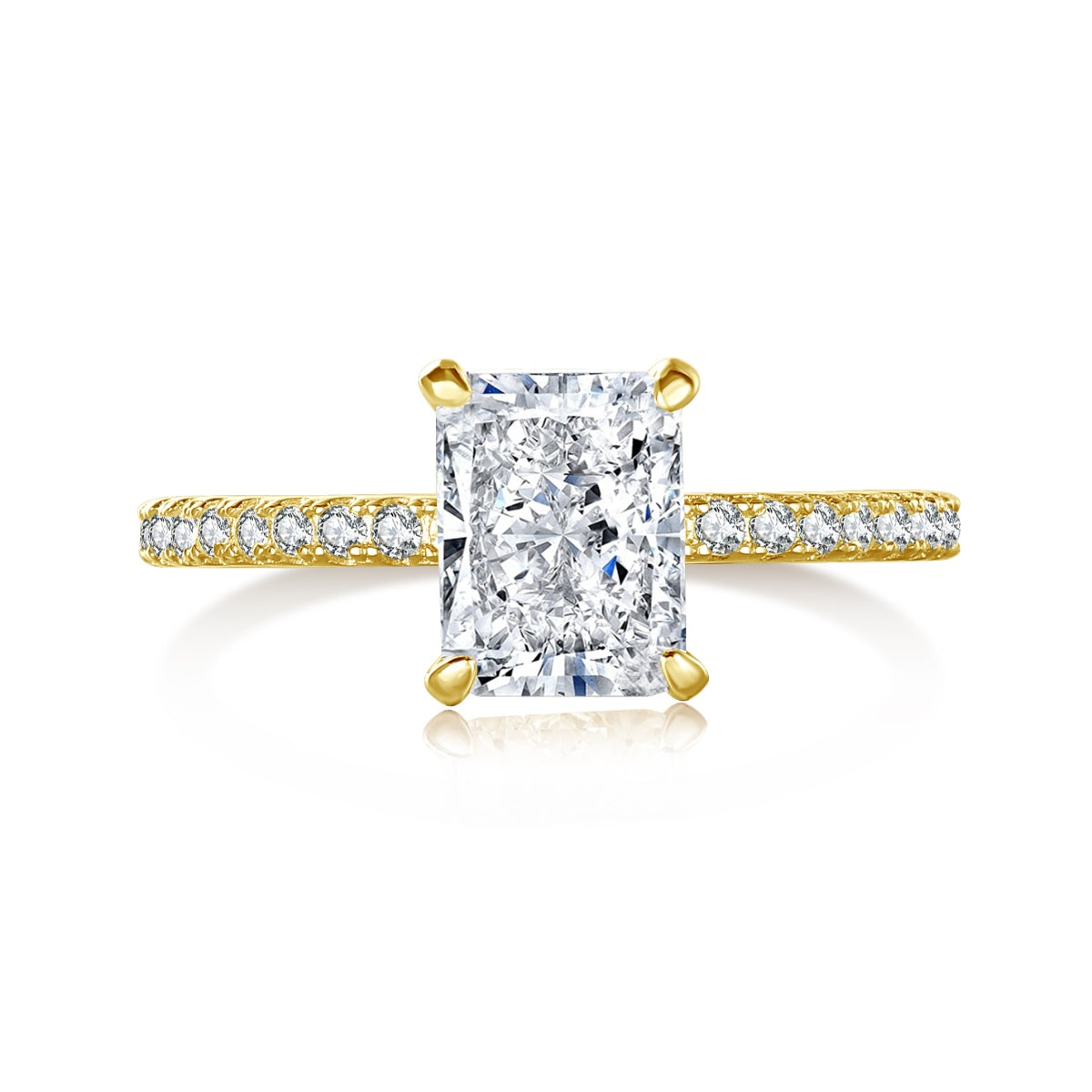 [LuckyStar]2.0 Carat Dazzling Sparkling Radiant Cut Party Ring