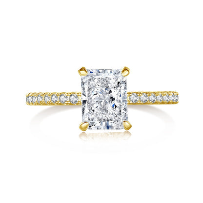 [LuckyStar]2.0 Carat Dazzling Sparkling Radiant Cut Party Ring