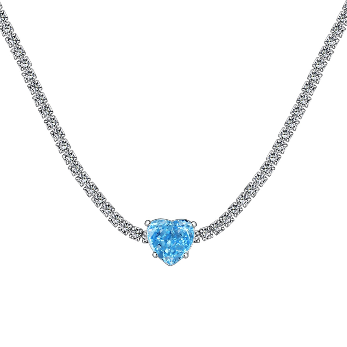 [LuckyStar]2.0 Carat Sparkling Tennis Heart Cut Necklace