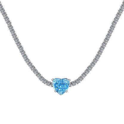 [LuckyStar]2.0 Carat Sparkling Tennis Heart Cut Necklace