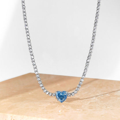 [LuckyStar]2.0 Carat Sparkling Tennis Heart Cut Necklace
