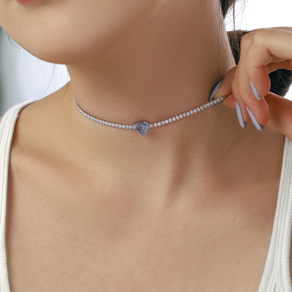 [LuckyStar]2.0 Carat Sparkling Tennis Heart Cut Necklace