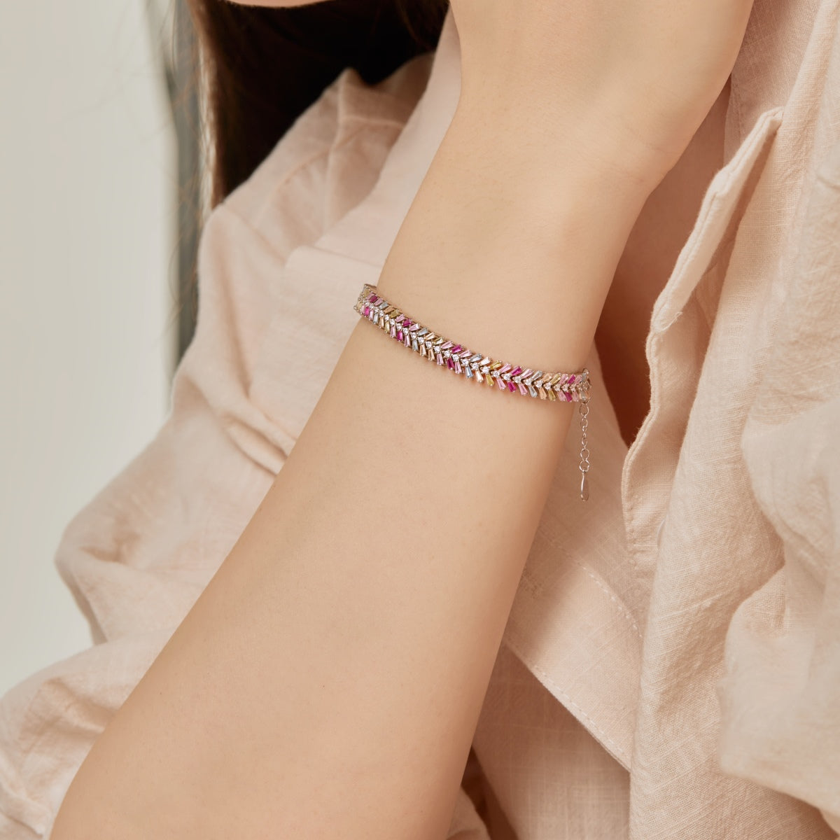 [LuckyStar]Dainty Radiant Emerald Cut Daily Bracelet