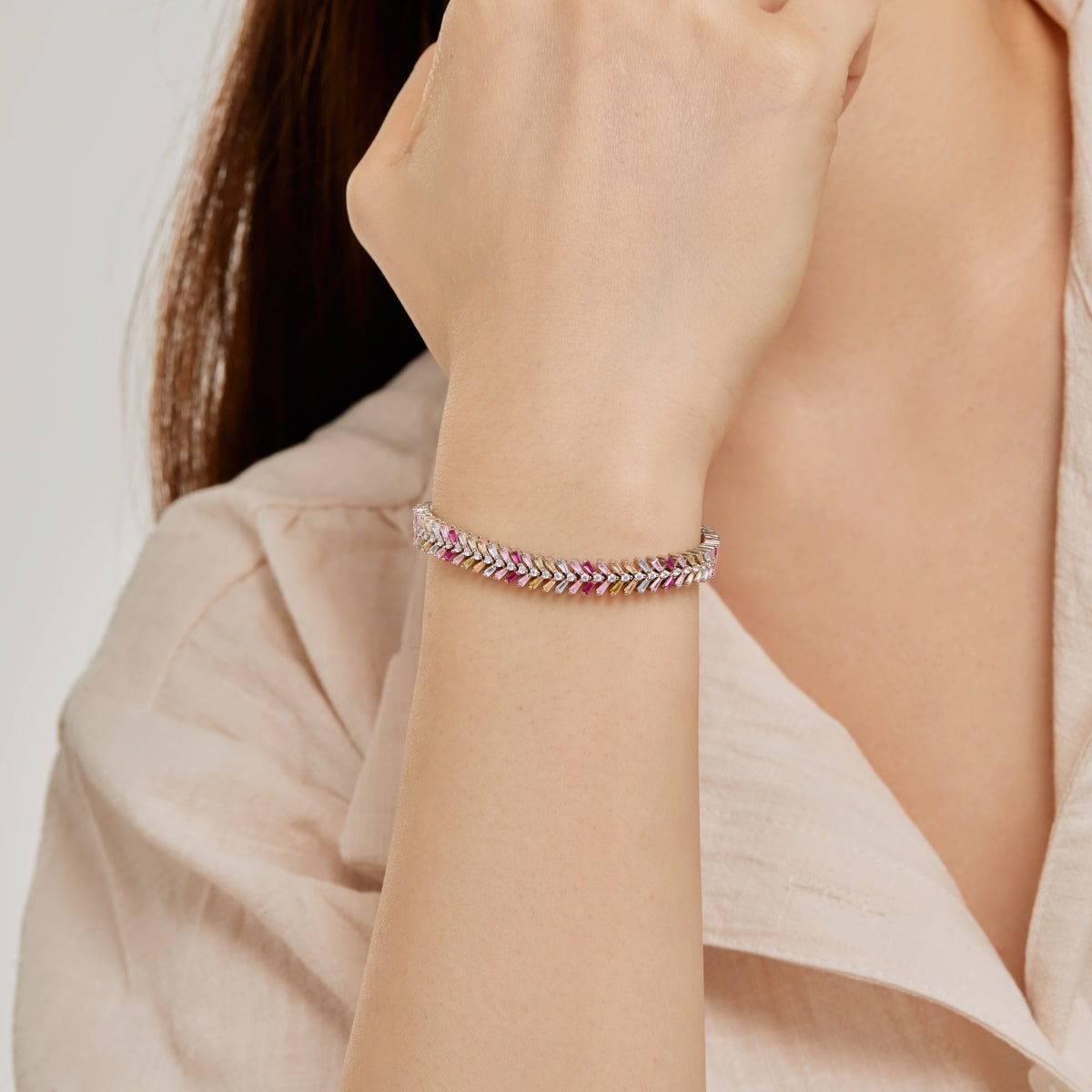 [LuckyStar]Dainty Radiant Emerald Cut Daily Bracelet