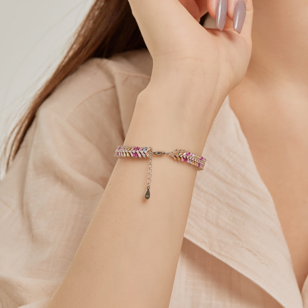[LuckyStar]Dainty Radiant Emerald Cut Daily Bracelet