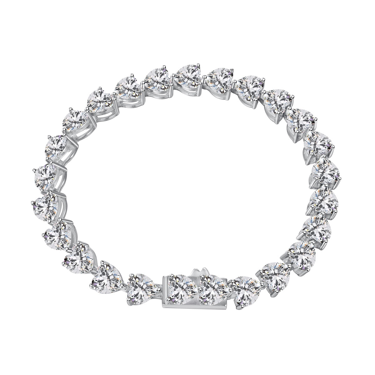 [LuckyStar]0.75 Carat Elegant Romantic Heart Shape Lover Bracelet
