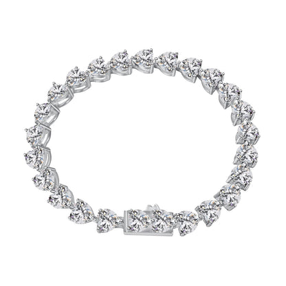 [LuckyStar]0.75 Carat Elegant Romantic Heart Shape Lover Bracelet