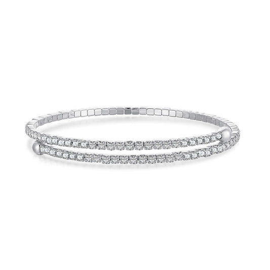 [LuckyStar]Row of Diamonds Round Fashion Bracelet