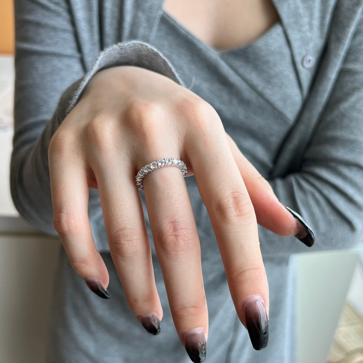 [LuckyStar]Sparkling Round Cut Tennis Ring
