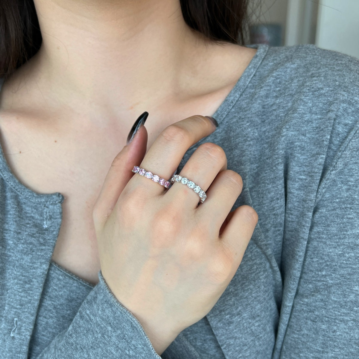 [LuckyStar]Eternity Round Cut Tennis Ring