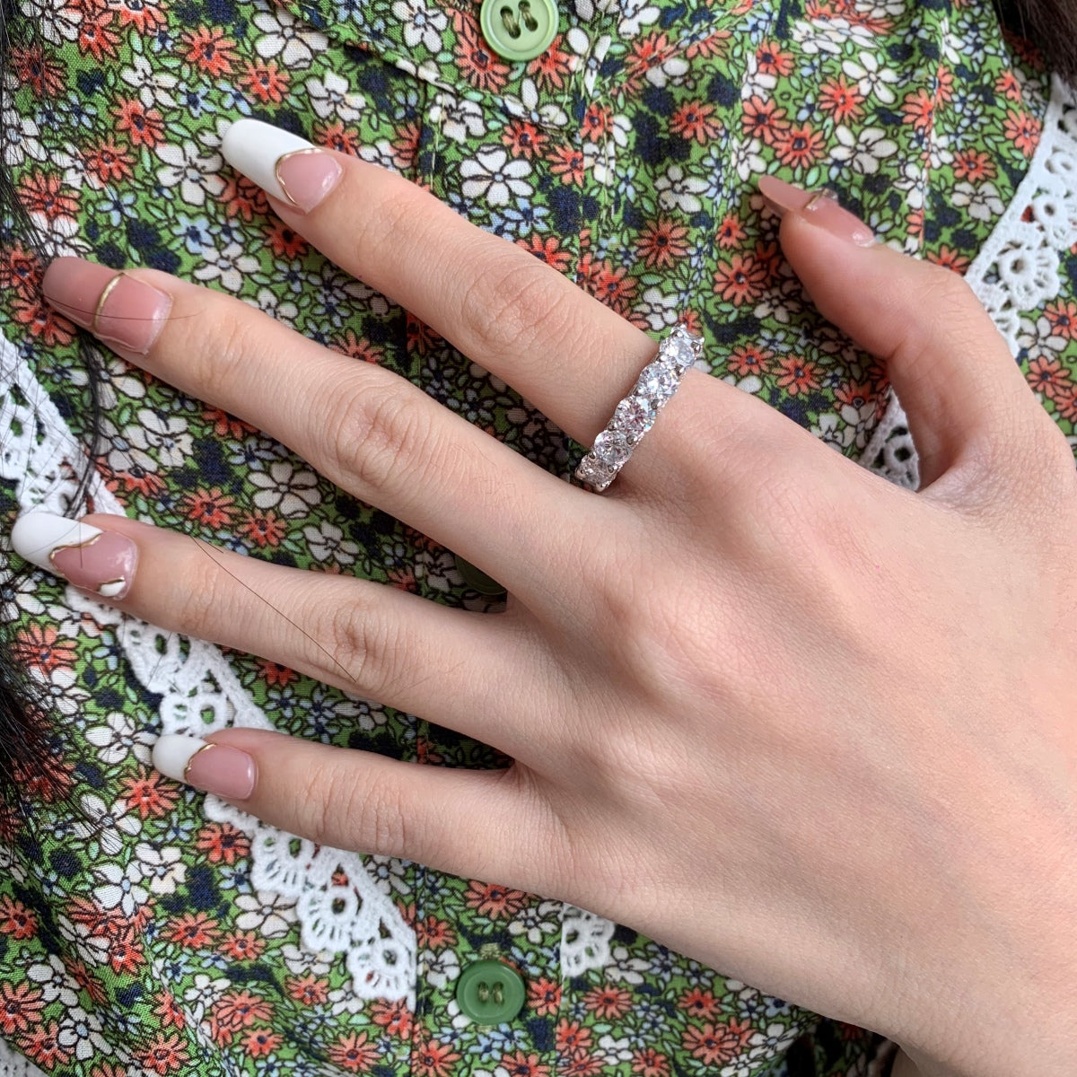 [LuckyStar]Gorgeous Round Cut Tennis Ring