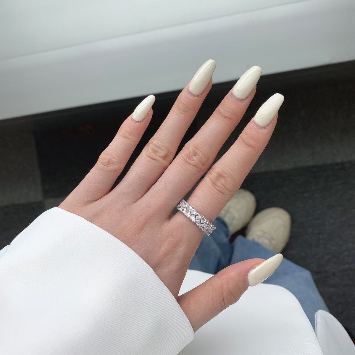[LuckyStar]Sparkling Full Heart Ring